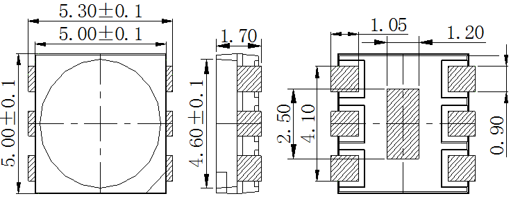 5054rgb燈珠封裝尺寸
